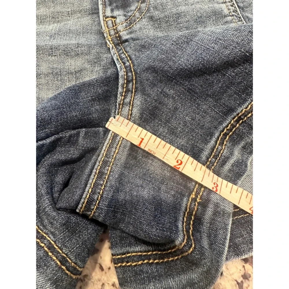 High‎ Waisted Paperbag Denim Shorts Medium Wash Blue Size Medium Stretch Pocket